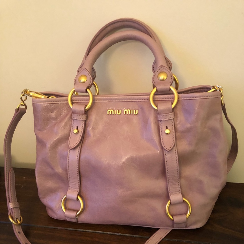 Miu Miu leather pink purse